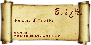Boruzs Őszike névjegykártya
